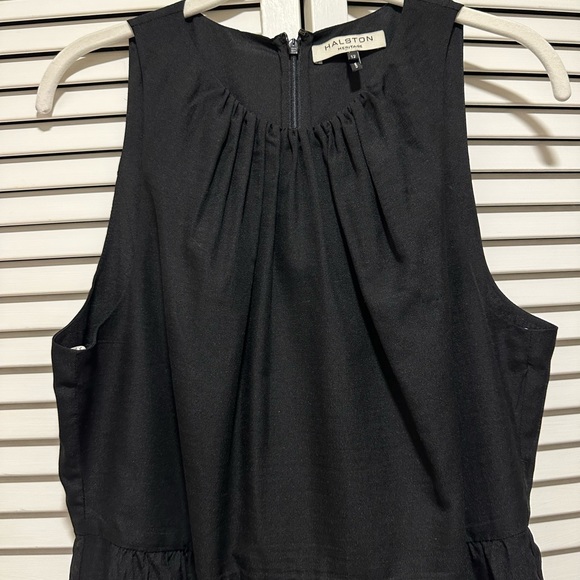 Halston Heritage Black Sleeveless Lace Hem Dress size 12 - Picture 4 of 9